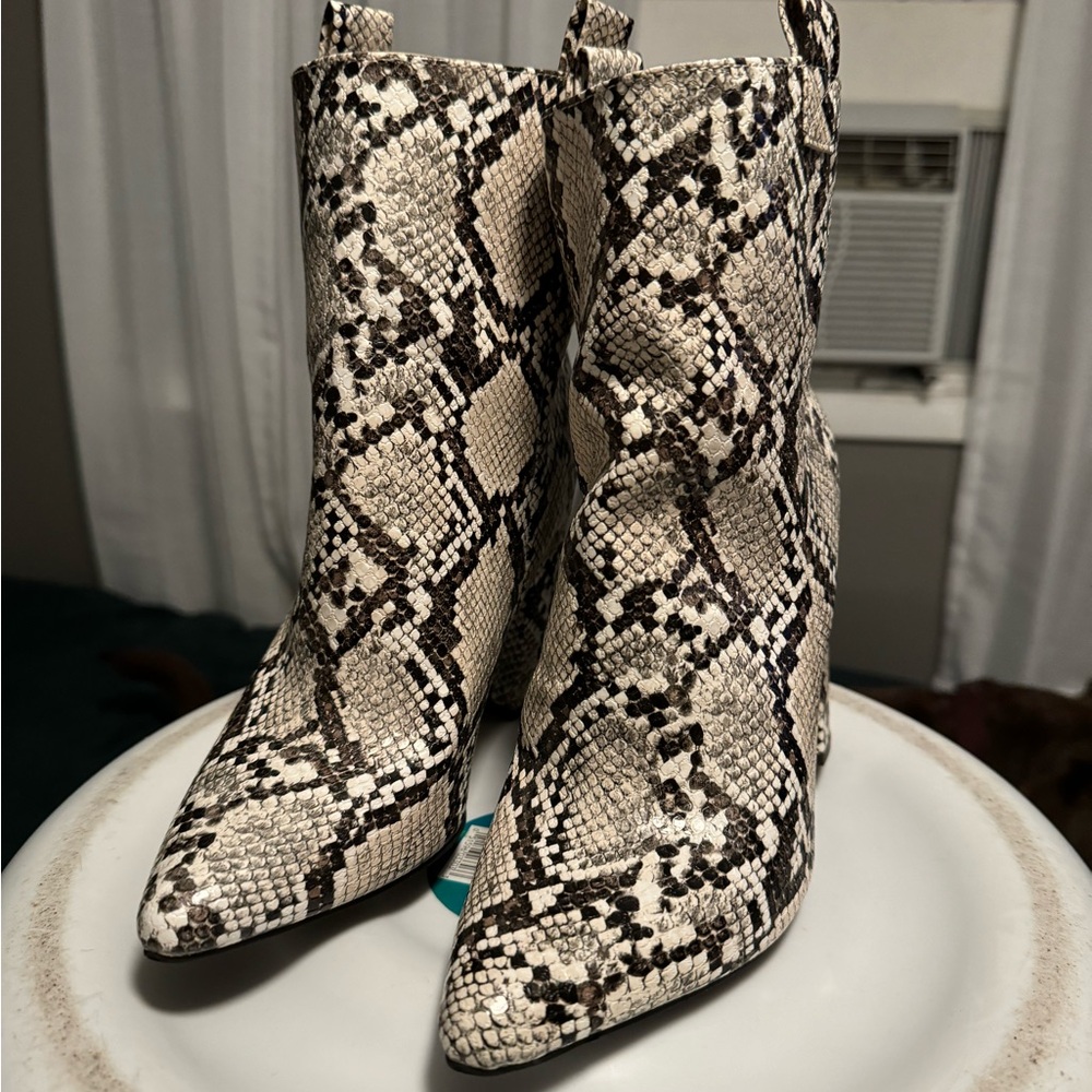 snake skin booties